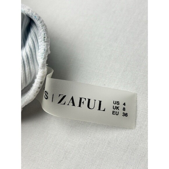 NWT Zaful Forever Young White Green‎ Tie Dye Crop Tank Top Size 4. LRC7-1 - Picture 6 of 7